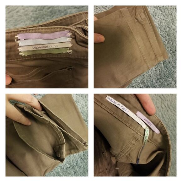 Vanessa Bruno Designer Casual Boho Tan Heddy Slim Court Low Rise Jeans Size 24 - Picture 5 of 16